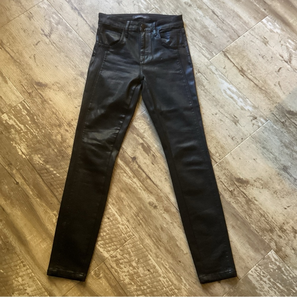 BCBGMAXAZRIA Leggings Black Ankle Faux Leather Women’s 25